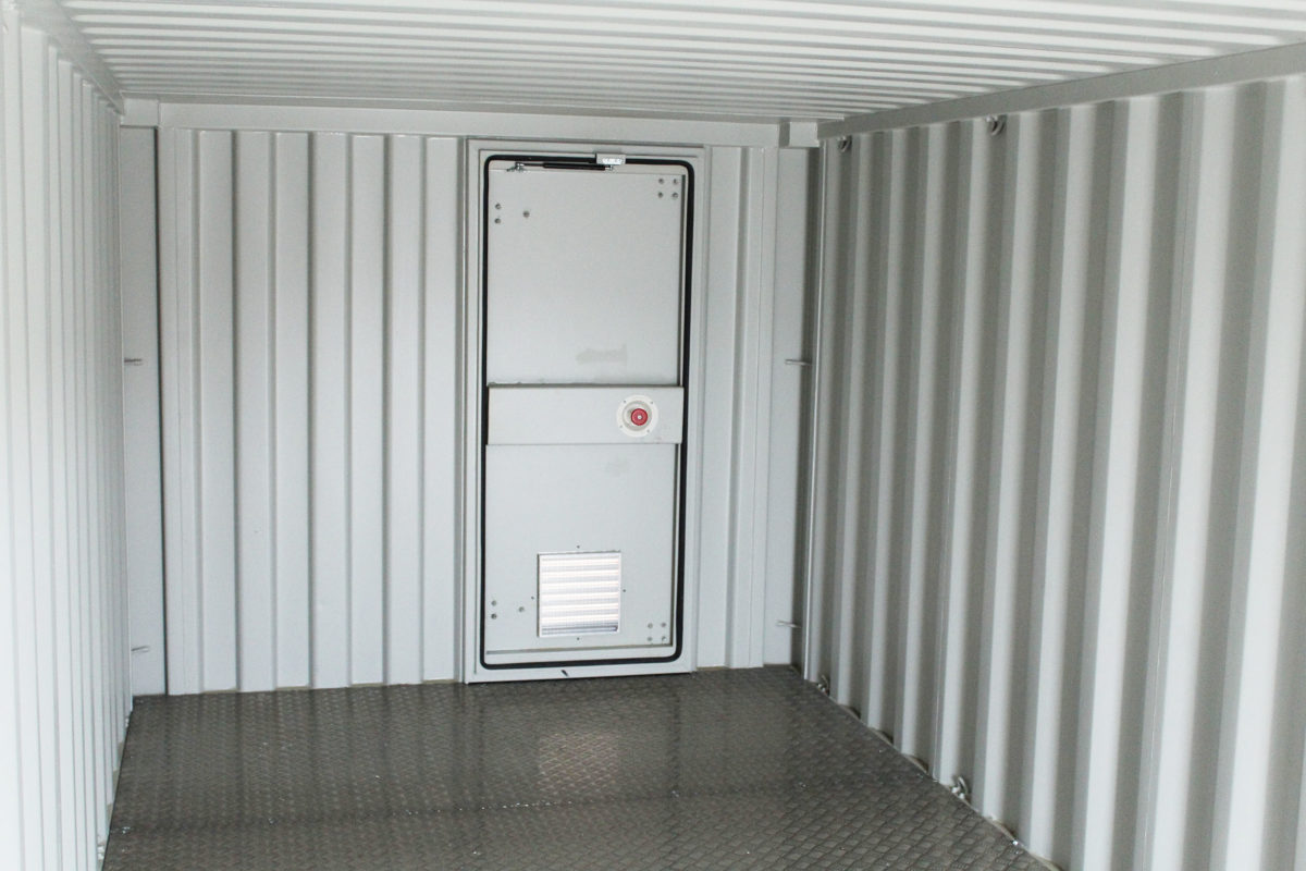 inside shipping container for chemical storage weed sprayer