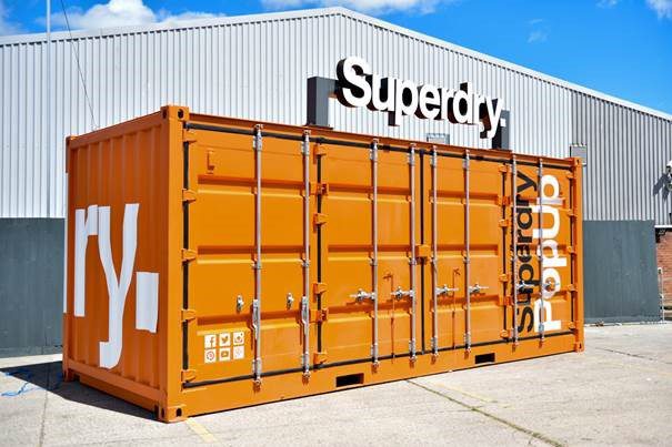 container pop up shop Superdry